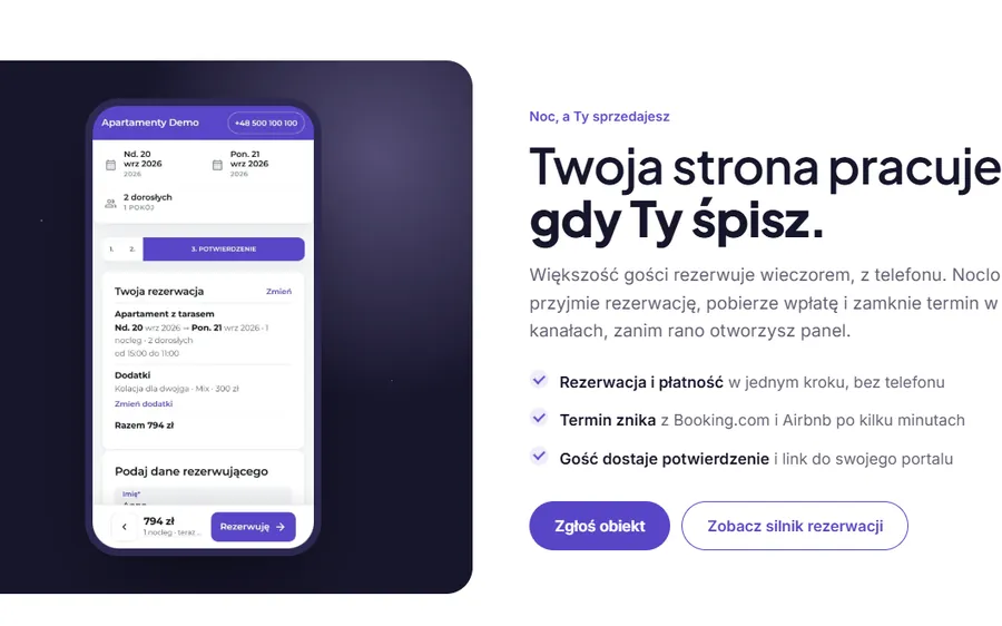 Rezerwacje przez całą dobę, także z telefonu