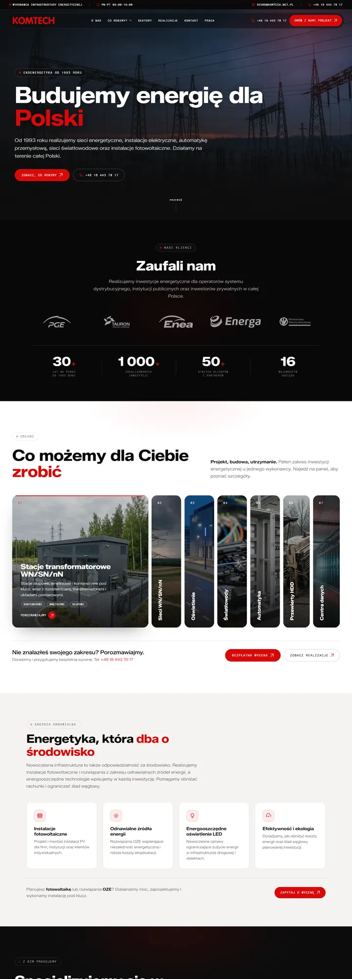 Strona Komtech, strona główna