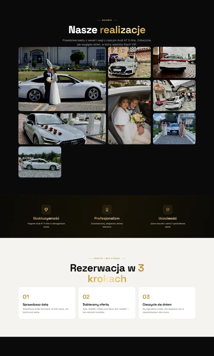 Strona Stach VIP, wybrana sekcja